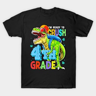 Im Ready To Crush 4Th Grade Dinosaur Back To School Boy Kid T-Shirt